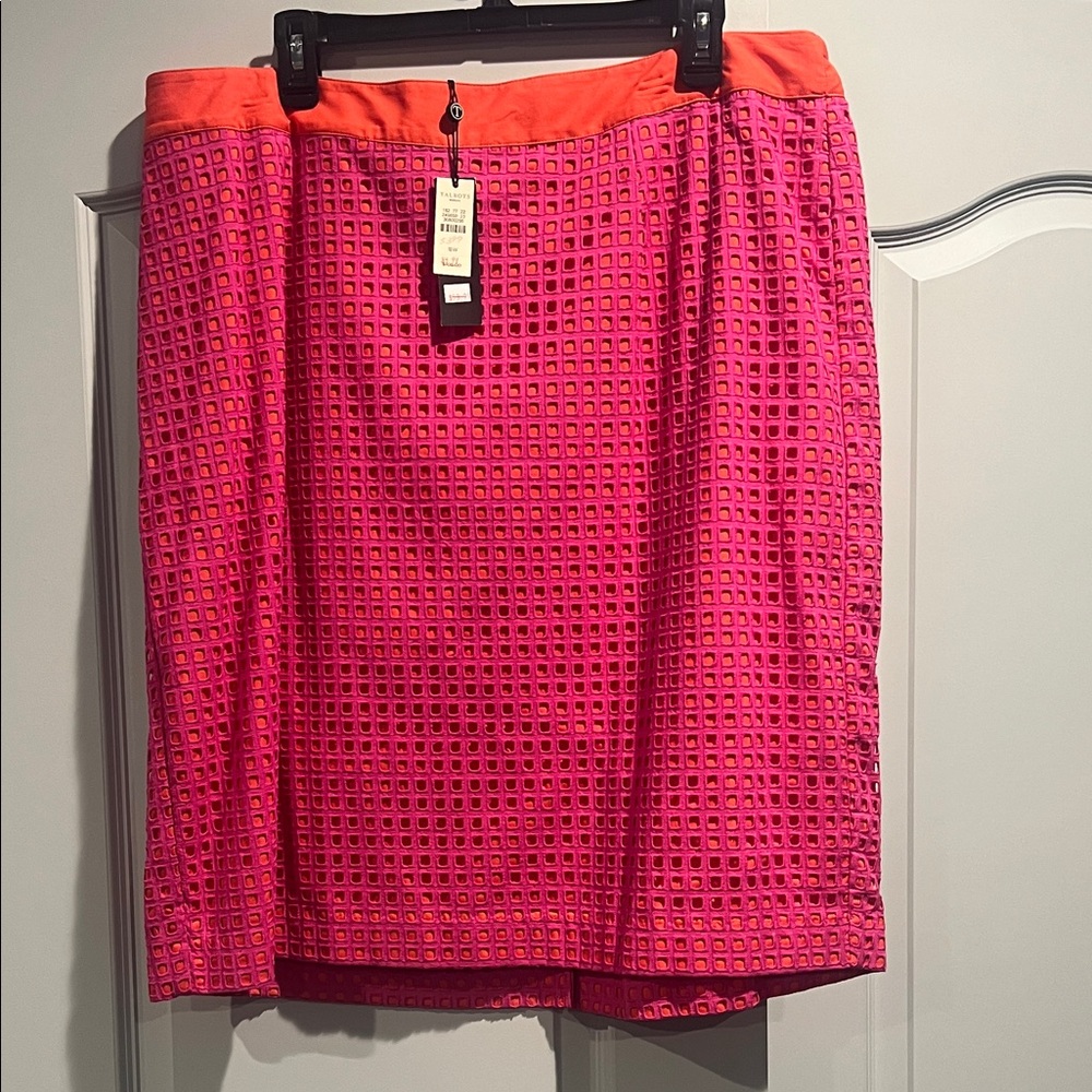 Talbots Pink and Orange Pencil Skirt